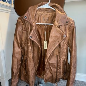 Brown leather jacket